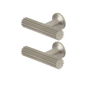 Image of GoodHome Sumac Nickel effect Cabinet handle (L)60mm Pack of 2