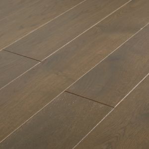 GoodHome Saffle Grey Oak Solid Wood Flooring, 1.56M² Set
