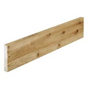 Image of Treated Rough sawn Whitewood spruce Timber (L)1.8m (W)100mm (T)22mm