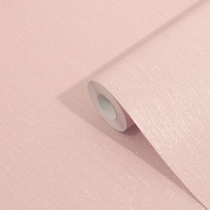 Image of GoodHome Lery Pink Pleated Glitter effect Textured Wallpaper
