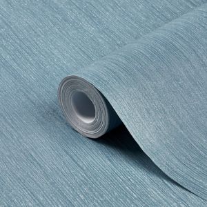 Image of GoodHome Lery Blue grey Pleated Glitter effect Textured Wallpaper