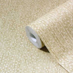 Image of GoodHome Tarenna Gold effect Textured Wallpaper