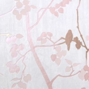 Image of GoodHome Bromus Pink Floral Metallic effect Textured Wallpaper