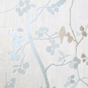Image of GoodHome Bromus Blue Floral Metallic effect Textured Wallpaper