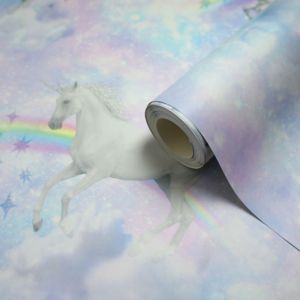 Image of Lovoa Pink & purple Unicorn Smooth Wallpaper