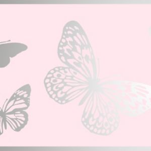 Image of GoodHome Mitis Soft pink Butterfly Textured Border