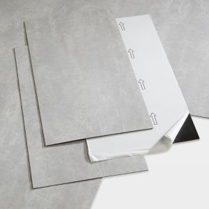 Image of GoodHome Poprock Light grey Stone effect Self adhesive Vinyl tile 1.3m² Pack