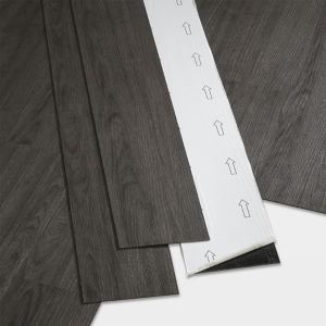 Image of GoodHome Poprock Dark grey Wood effect Self adhesive Vinyl plank 0.97m² Pack