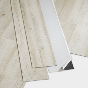 Image of GoodHome Poprock Rustic white Wood effect Self adhesive Vinyl plank 1.11m² Pack