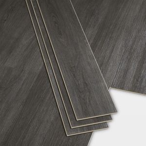 GoodHome Bachata Dark Grey Wood Effect Luxury Vinyl Click Flooring, 2.56M² Pack