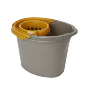 Image of Grey & yellow Mop bucket & wringer