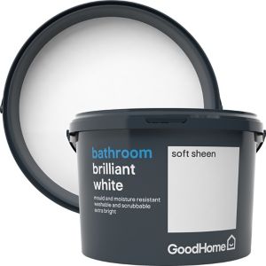Image of GoodHome Bathroom Brilliant white Soft sheen Emulsion paint 2.5L