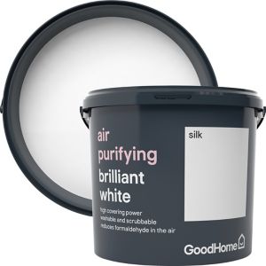 Image of GoodHome Air purifying Brilliant white Silk Emulsion paint 5L
