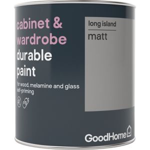 Image of GoodHome Durable Long island Matt Cabinet & wardrobe paint 0.75L