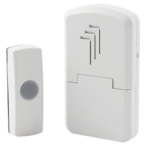 Image of White Wireless Battery-powered Door chime kit