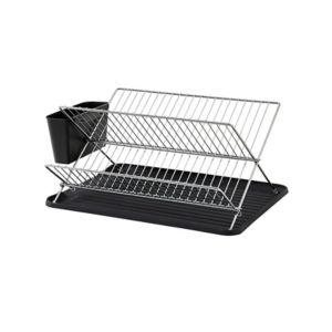 Image of GoodHome Datil Chrome effect X shape Dish drainer rack (W)460mm