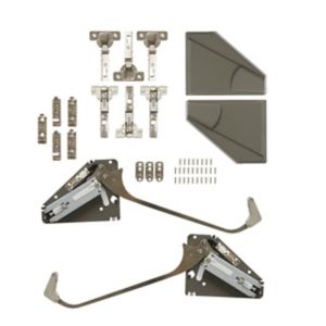 Image of GoodHome Bi fold kit B Grey Soft-close Cabinet hinge