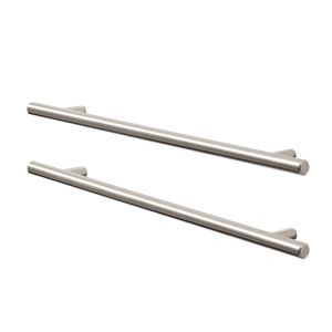 Image of GoodHome Annatto Brushed Nickel effect Steel Bar Cabinet Handle (L)336mm Pack of 2
