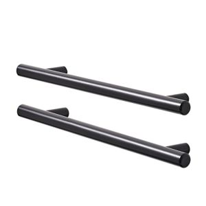 Image of GoodHome Annatto Matt Black Stainless steel & zinc alloy Bar Cabinet Handle (L)220mm Pack of 2
