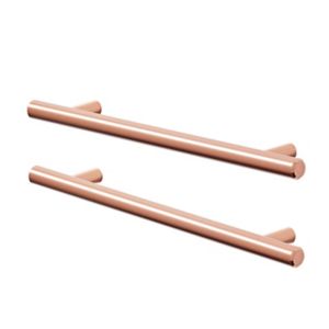 Image of GoodHome Annatto Copper effect Steel Bar Cabinet Handle (L)220mm Pack of 2