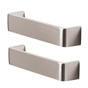 Image of GoodHome Gara Brushed Brass effect Stainless steel Bar Cabinet Handle (L)136mm Pack of 2