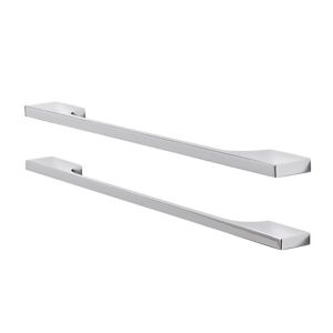 Image of GoodHome Hikide Polished Chrome effect Steel Bar Cabinet Handle (L)352mm Pack of 2
