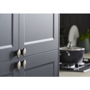 Image of GoodHome Chervil Brushed Nickel effect Acrylic & aluminium Cabinet Handle (L)32mm Pack of 2