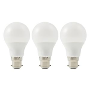 Image of Diall B22 10W 806lm GLS Warm white LED Light bulb Pack of 3