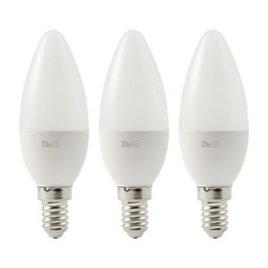 Image of Diall E14 3W 250lm Candle Warm white LED Light bulb Pack of 3