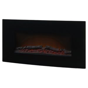Image of Blyss Dovhy Curved glass front panel Black Glass effect Electric Fire