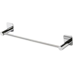 Image of GoodHome Koros Wall-mounted Silver effect Chrome-plated Towel rail (W)423mm