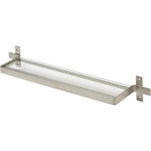 Image of GoodHome Amantea Silver effect Stainless steel & tempered glass Shelf (L)500mm (D)100mm