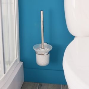 Image of GoodHome Ormara Silver effect Toilet brush & holder