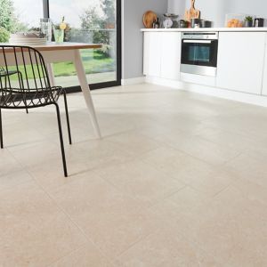 Image of Soft lime stone Warm cream Matt Stone effect Porcelain Floor tile Pack of 7 (L)600mm (W)300mm
