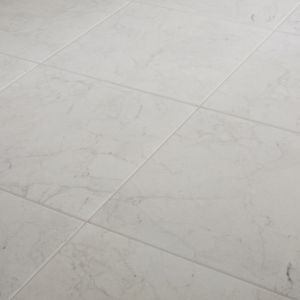 Image of Ideal White Matt Marble effect Ceramic Floor tile Pack of 13 (L)338mm (W)338mm