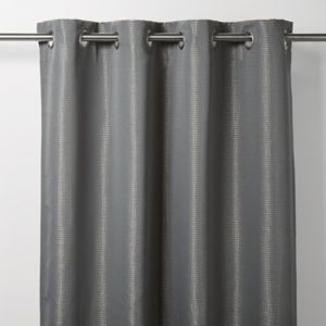 Image of Thanja Grey Spotted Blackout Eyelet Curtain (W)117cm (L)137cm Single