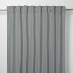 Image of Klama Grey Plain Unlined Pencil pleat Curtain (W)167cm (L)183cm Single