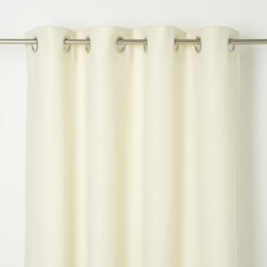 Image of Kosti Cream Plain Unlined Eyelet Curtain (W)117cm (L)137cm Single