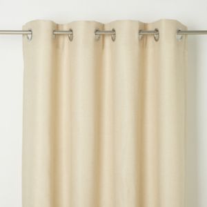 Image of Kosti Cream Plain Unlined Eyelet Curtain (W)167cm (L)228cm Single