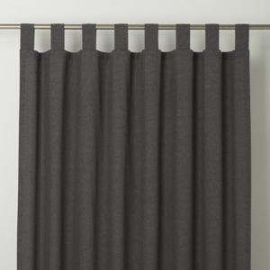 Image of Chambray Grey Plain Unlined Tab top Curtain (W)117cm (L)137cm Single