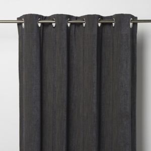 Image of Pahea Dark grey Chenille Unlined Eyelet Curtain (W)117cm (L)137cm Single