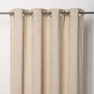 Image of Pahea Beige Chenille Unlined Eyelet Curtain (W)117cm (L)137cm Single