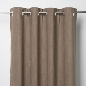 Image of Pahea Brown Chenille Blackout Eyelet Curtain (W)135cm (L)260cm Single