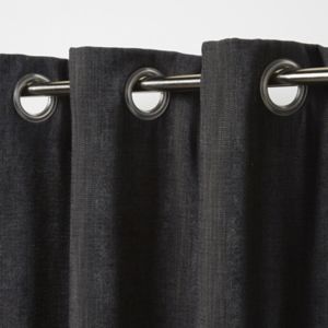 Image of Pahea Dark grey Chenille Blackout Eyelet Curtain (W)135cm (L)260cm Single