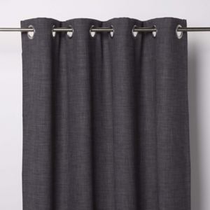 Image of Novan Dark grey Plain Unlined Eyelet Curtain (W)117cm (L)137cm Single