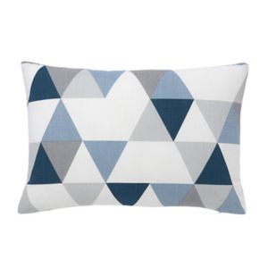 Image of Rima Triangle Blue grey & white Cushion
