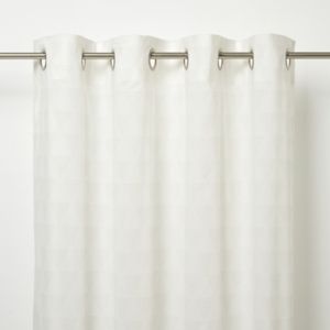 Image of Bakau White Triangle Unlined Eyelet Curtain (W)140cm (L)260cm Single