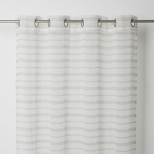 Image of Marius Grey Horizontal stripe Unlined Eyelet Voile curtain (W)140cm (L)260cm Single