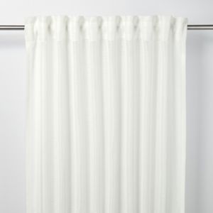 Image of Fola White Horizontal stripe Unlined Pencil pleat Voile curtain (W)140cm (L)260cm Single