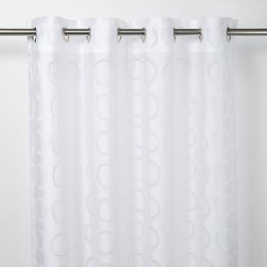 Image of Succusa White Spotted Unlined Eyelet Voile curtain (W)140cm (L)260cm Single